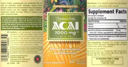 Label for Acai 1000 mg
