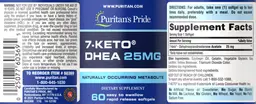 Label for 7-Keto DHEA 25 mg