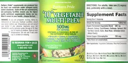Label for "10" Vegetable Multi-Plex