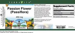Label for Passion Flower (Passiflora) 450 mg