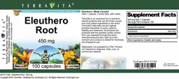 Label for Eleuthero Root 450 mg