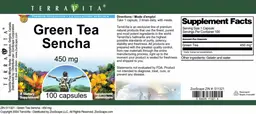 Label for Green Tea Sencha 450 mg