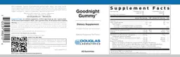 Label for Goodnight Gummy Natural Raspberry Tea Flavor