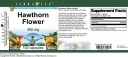 Label for Hawthorn Flower 450 mg