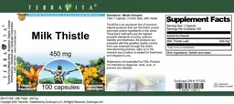 Label for Milk Thistle 450 mg