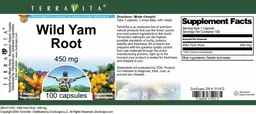 Label for Wild Yam Root 450 mg
