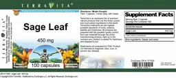 Label for Sage Leaf 450 mg