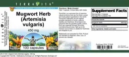Label for Mugwort Herb (Artemisia Vulgaris) 450 mg