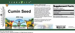 Label for Cumin Seed 450 mg