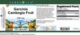 Label for Garcinia Cambogia Fruit 450 mg