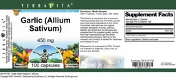 Label for Garlic (Allium Sativum) 450 mg