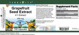 Label for Grapefruit Seed Extract 450 mg 4:1 Extract