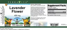 Label for Lavender Flower 450 mg