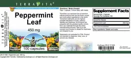 Label for Peppermint Leaf 450 mg