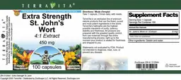 Label for Extra Strength St. John's Wort 450 mg 4:1 Extract