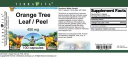 Label for Orange Tree Leaf/Peel 450 mg