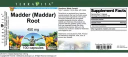 Label for Madder (Maddar) Root 450 mg