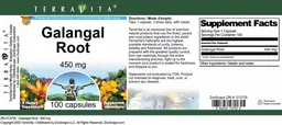 Label for Galangal Root 450 mg