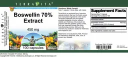 Label for Boswellin 70% Extract 450 mg