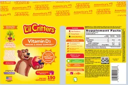 Label for Vitamin D3