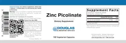 Label for Zinc Picolinate