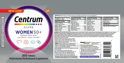 Label for Centrum Silver Women 50+