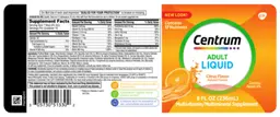 Label for Centrum Adult Liquid Citrus Flavor
