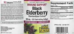 Label for Black Elderberry 100 mg