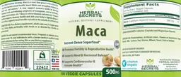 Label for Maca 500 mg