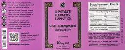 Label for CBD Gummies 10 mg Mixed Fruit