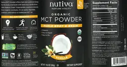 Label for Organic MCT Powder Vanilla