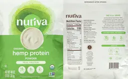 Label for Organic Hemp Protein Powder Peak Protein