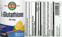 Label for L-Glutathione 25 mg Orange