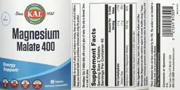 Label for Magnesium Malate 400