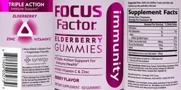 Label for Elderberry Immunity Gummies Berry Flavor