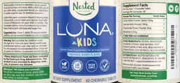 Label for LUNA Kids Tropical Berry Flavor