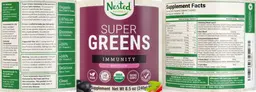 Label for Super Greens Immunity Berry Flavor