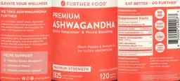 Label for Premium Ashwagandha 1325 mg