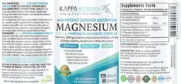 Label for Magnesium 3 in 1 L-Threonate Advanced Complex