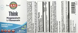 Label for Think Magnesium L-Threonate