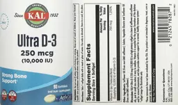 Label for Ultra D-3 250 mcg (10,000 IU)