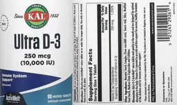 Label for Ultra D-3 250 mcg (10,000 IU) Unflavored
