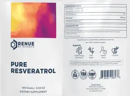 Label for Pure Resveratrol