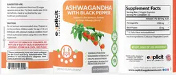 Label for Ashwagandha 1300 mg with Black Pepper