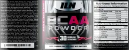 Label for BCAA Powder Berry Blast Flavour