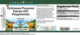Label for Echinacea purpurea Extract (4% Polyphenols) 450 mg