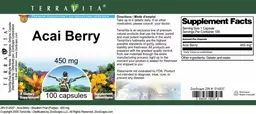 Label for Acai Berry 450 mg