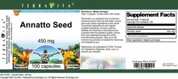 Label for Annatto Seed 450 mg