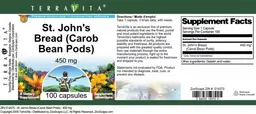 Label for St. John's Bread (Carob Bean Pods) 450 mg