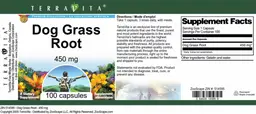 Label for Dog Grass Root 450 mg